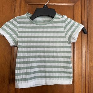 URBAN OUTFITTERS mint green striped crop top